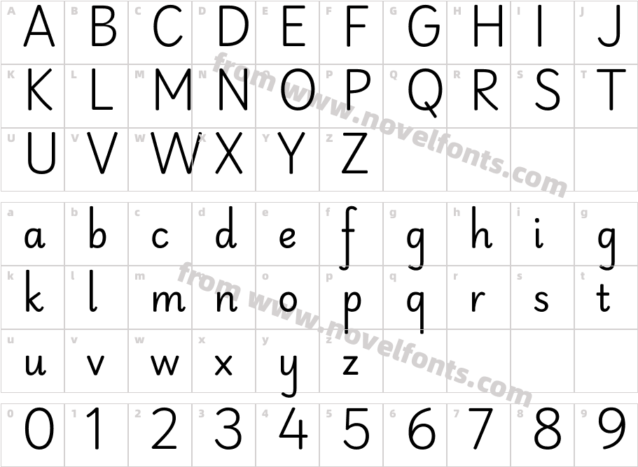 Playwrite FR Moderne RegularCharacter Map