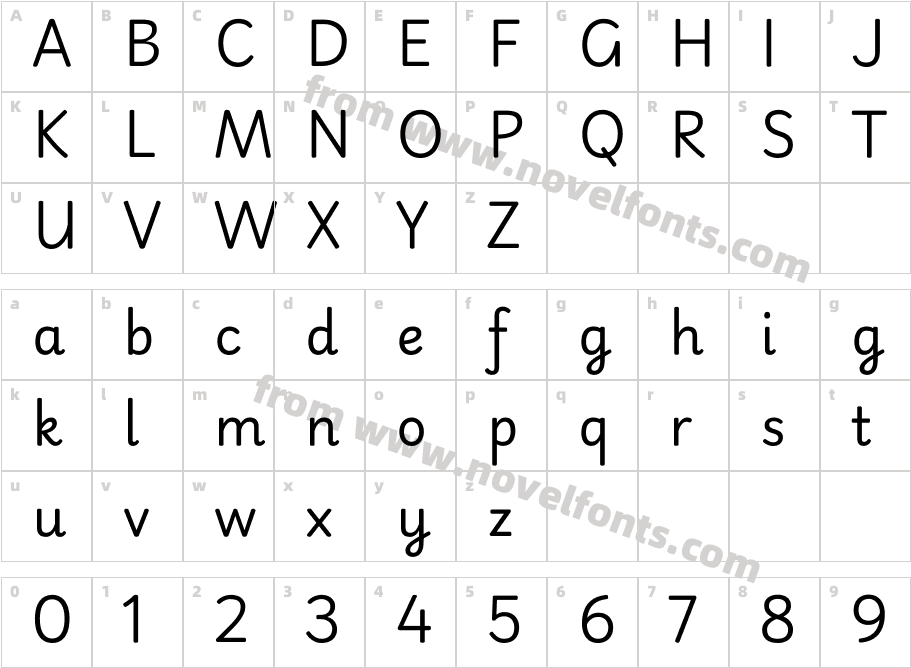 Playwrite GB J RegularCharacter Map