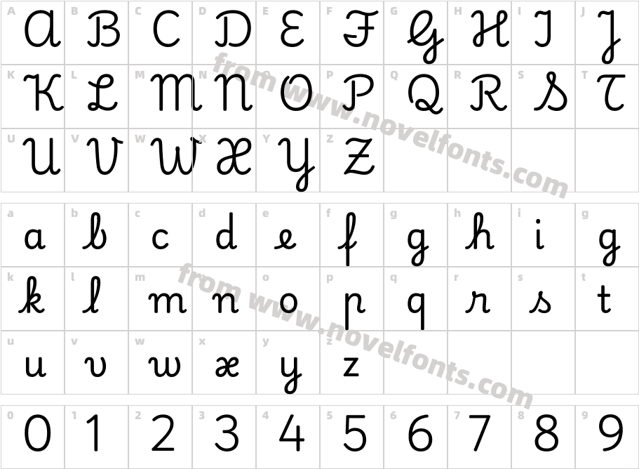 Playwrite IT Trad RegularCharacter Map