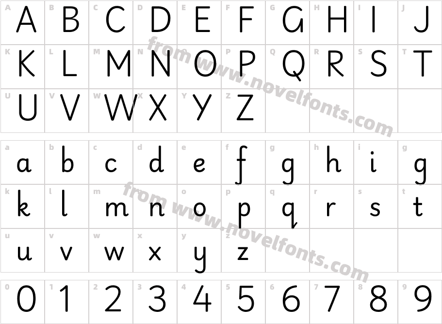 Playwrite NG Modern RegularCharacter Map