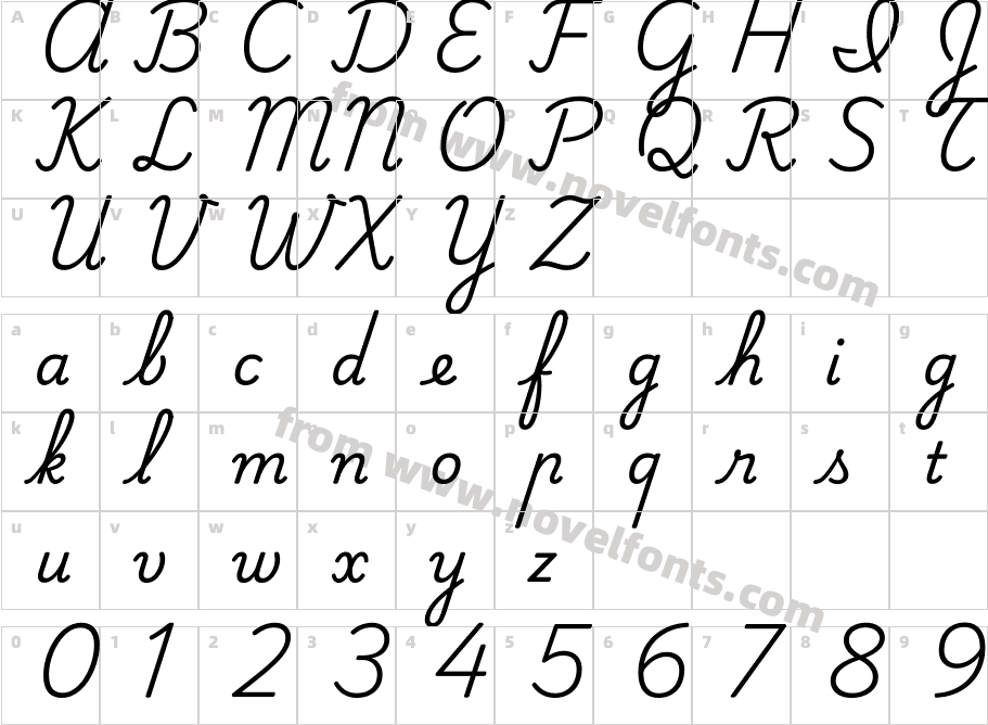 Playwrite NL RegularCharacter Map