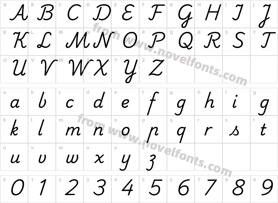 Playwrite NO RegularCharacter Map