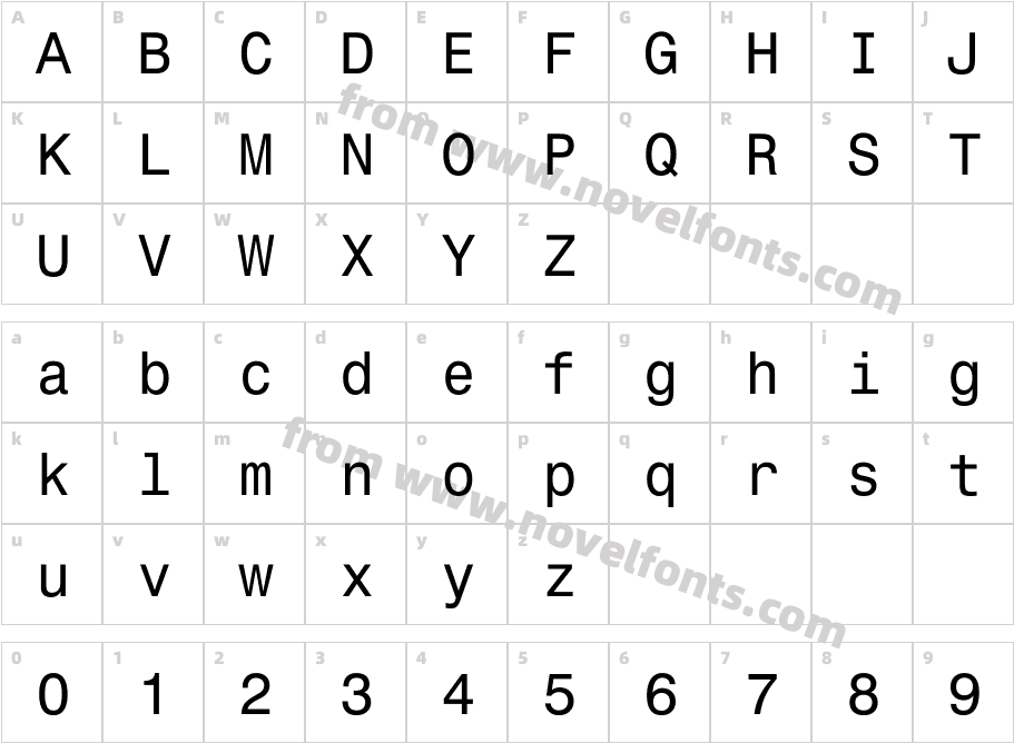 Monospace821Character Map