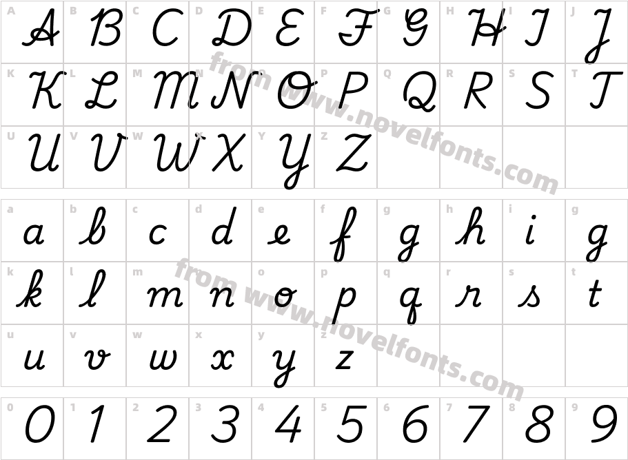 Playwrite TZ RegularCharacter Map