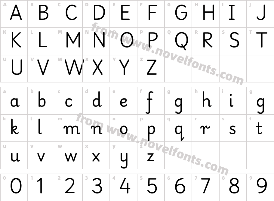 Playwrite US Modern RegularCharacter Map