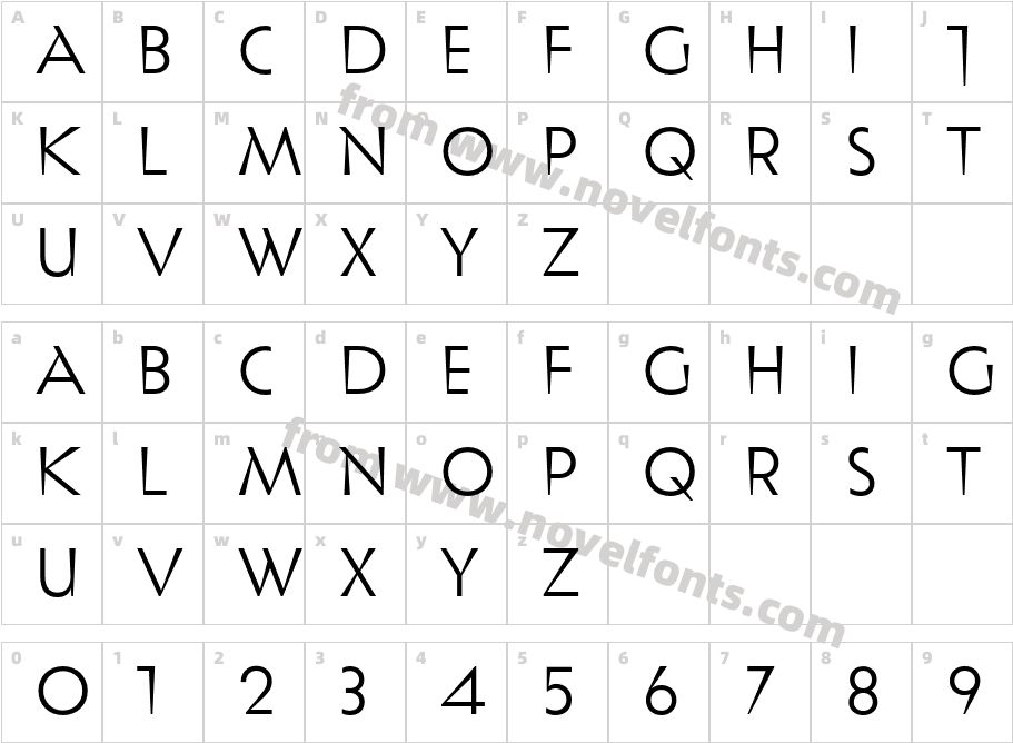 Plecnik Trial DisplayCharacter Map