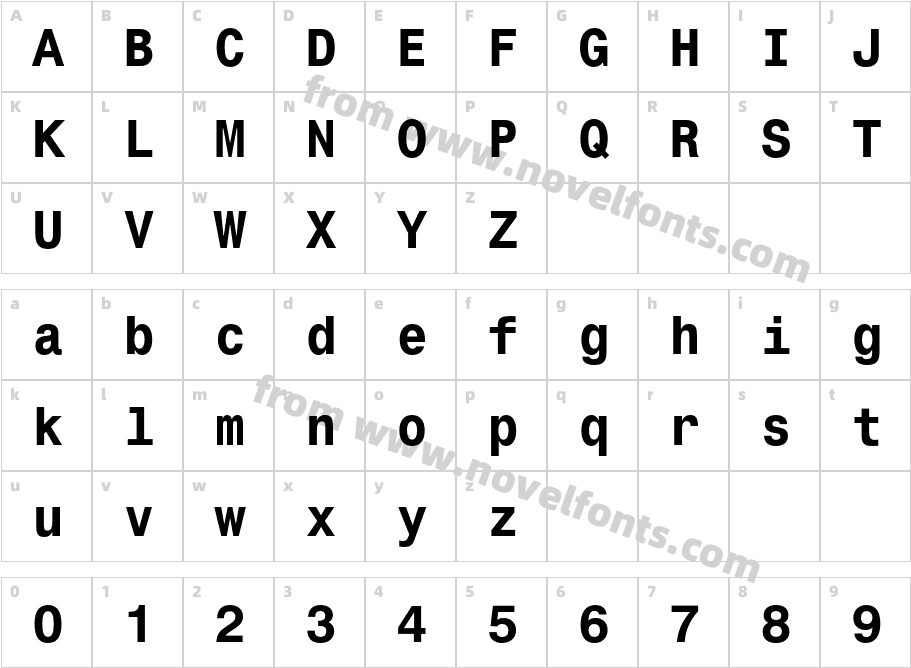 Monospace821BT-BoldCharacter Map