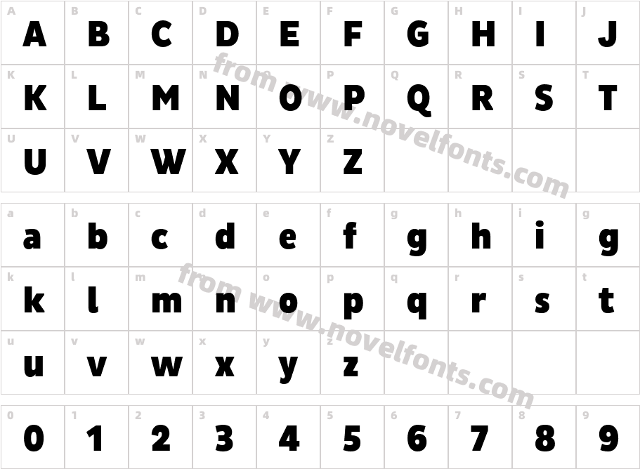 Pluto Sans W01 Cond BlackCharacter Map