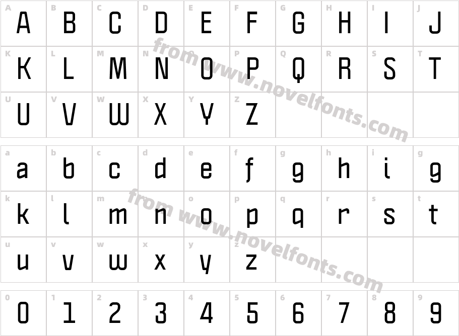 Politica BoldCharacter Map