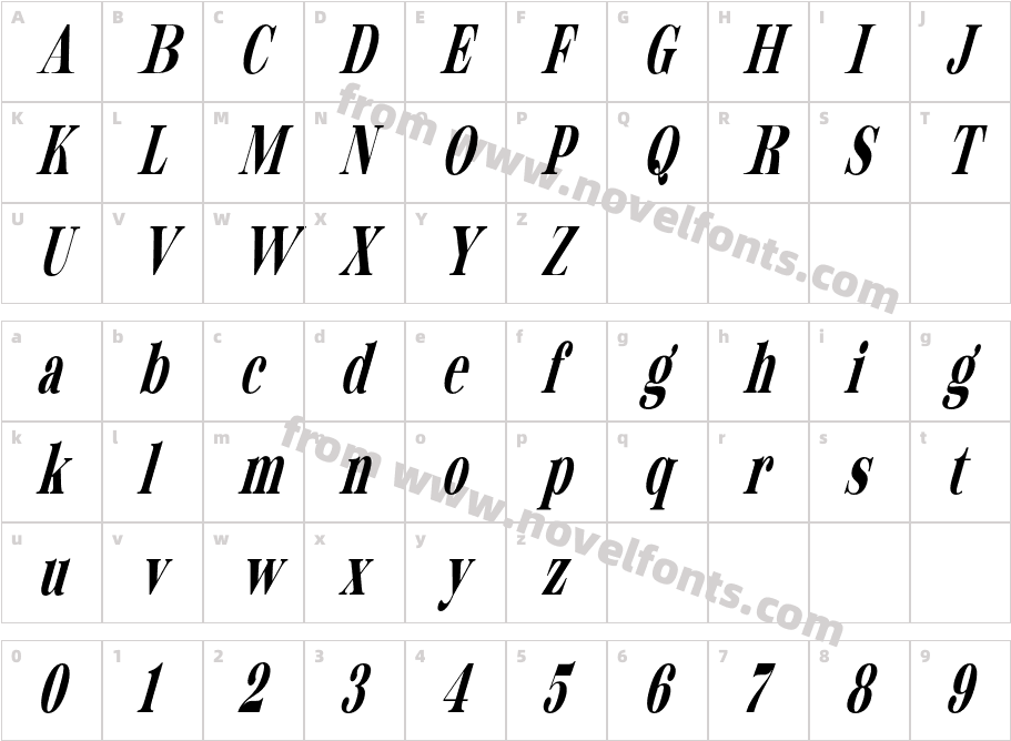 Ponita ItalicCharacter Map