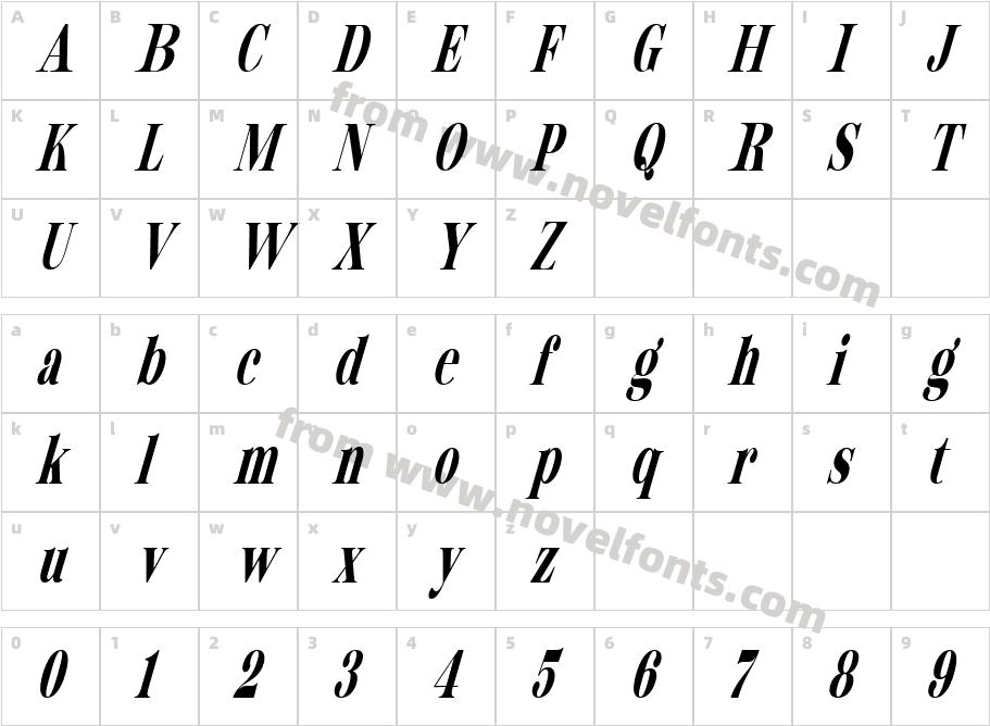 Ponita ItalicCharacter Map