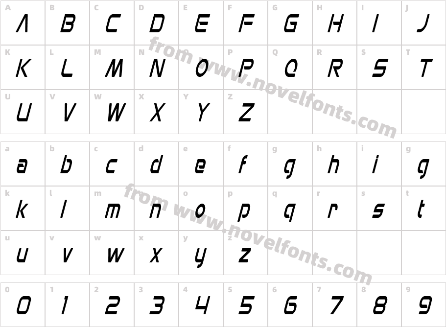 Mons Olympia Condensed ItalicCharacter Map