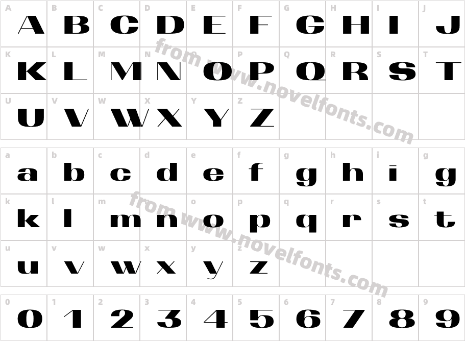 Ponzastura RegularCharacter Map