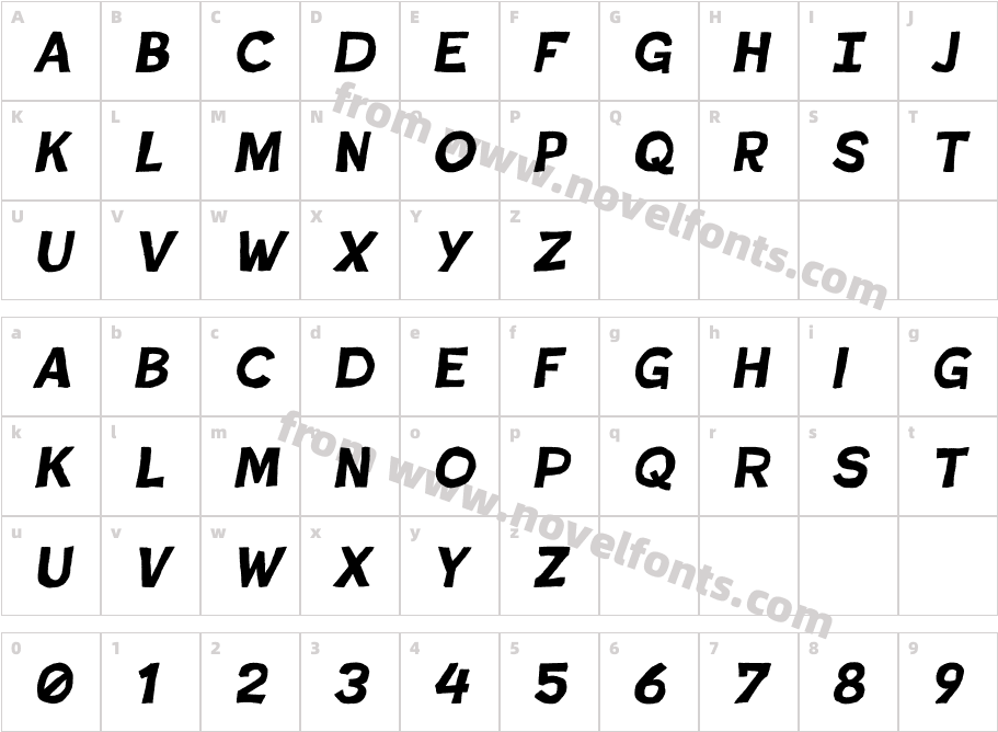 Poster Cut Neue ItalicCharacter Map