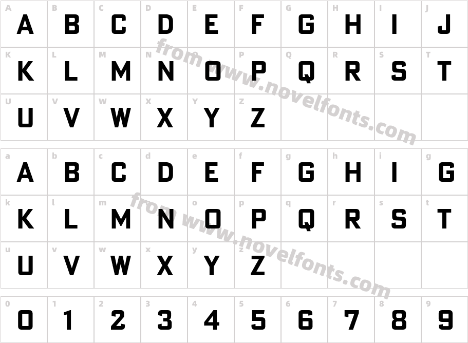 Poster Gothic ATF BoldCharacter Map