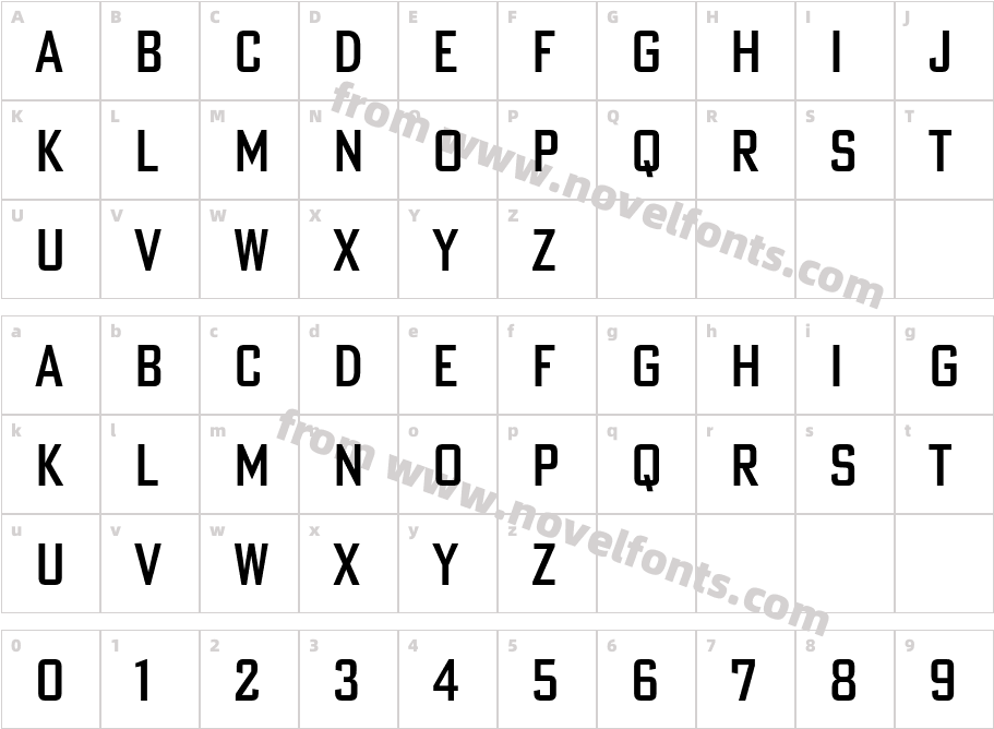 Poster Gothic Cond ATF MediumCharacter Map