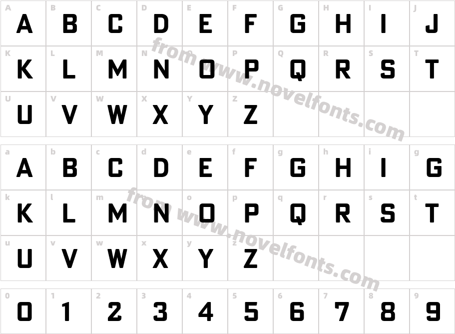Poster Gothic Round ATF BoldCharacter Map