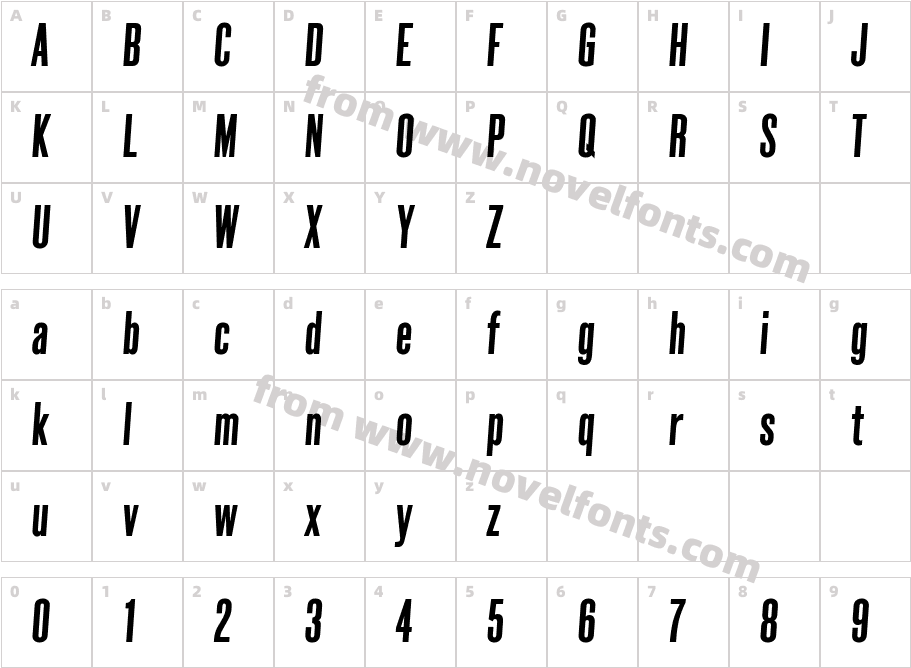 Poster Sans Bold ItalicCharacter Map