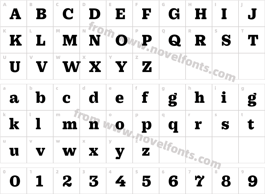 Practical Serif BlackCharacter Map