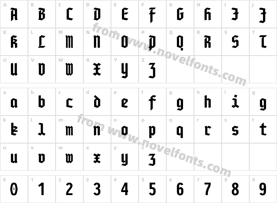 Pragmata Pro Fraktur BoldCharacter Map