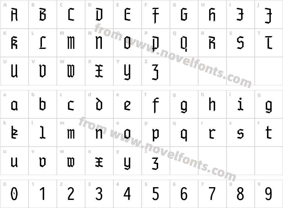 Pragmata Pro FrakturCharacter Map