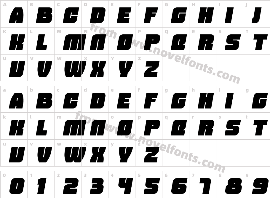 Pragos ItalicCharacter Map