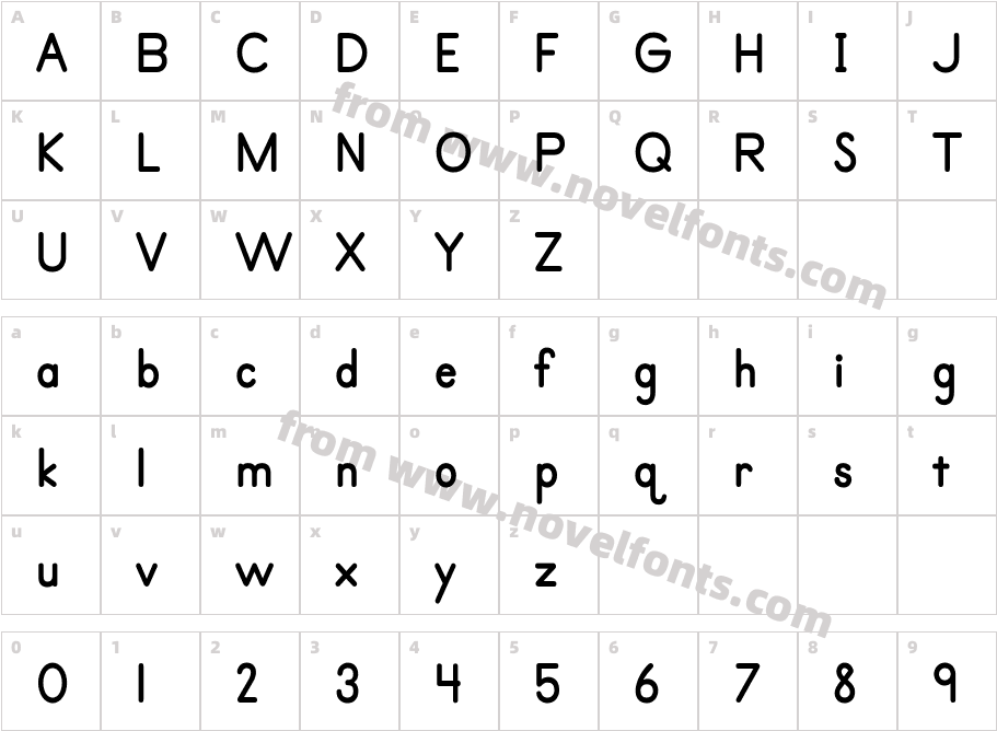 Primer Print BoldCharacter Map