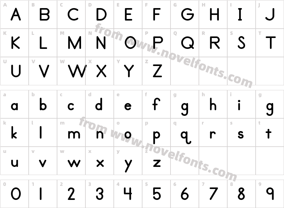 Primer Print BoldCharacter Map