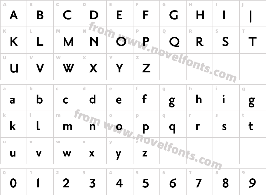 Priori SansOT BoldCharacter Map