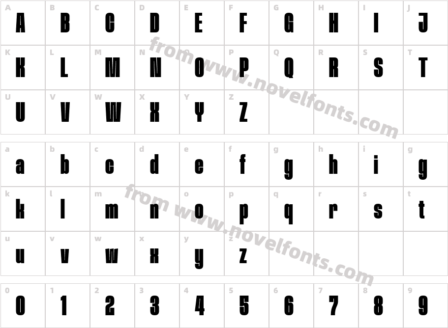 Procerus Extra BoldCharacter Map