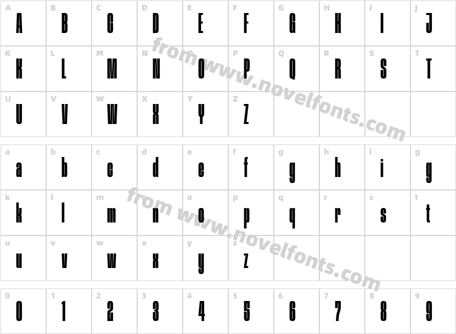 Procerus MediumCharacter Map