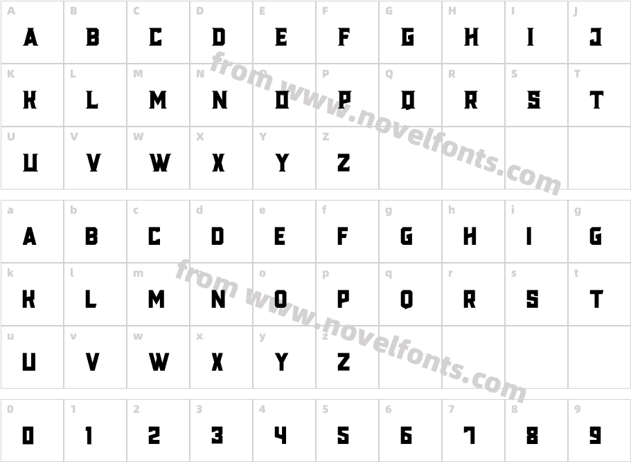 Prodush RegularCharacter Map