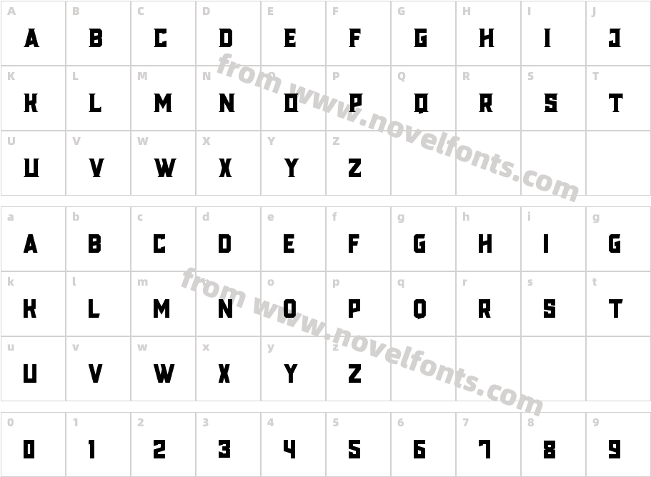 Prodush RegularCharacter Map