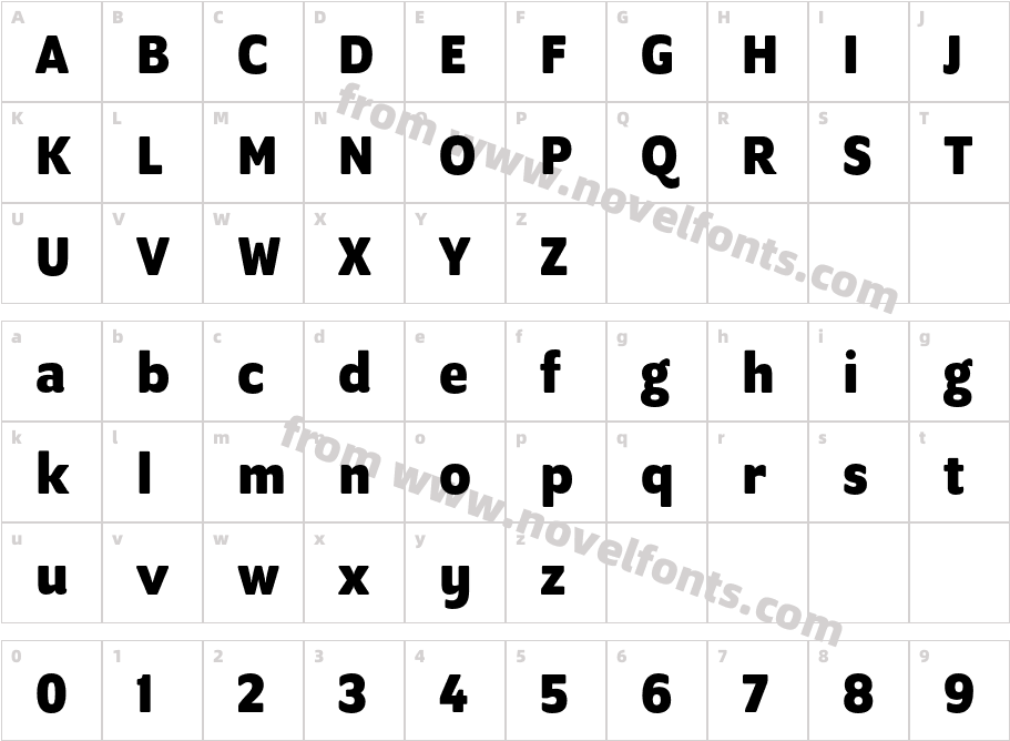 ProgramOT BoldCharacter Map