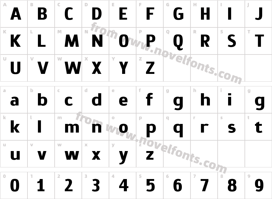 Prox BoldCharacter Map