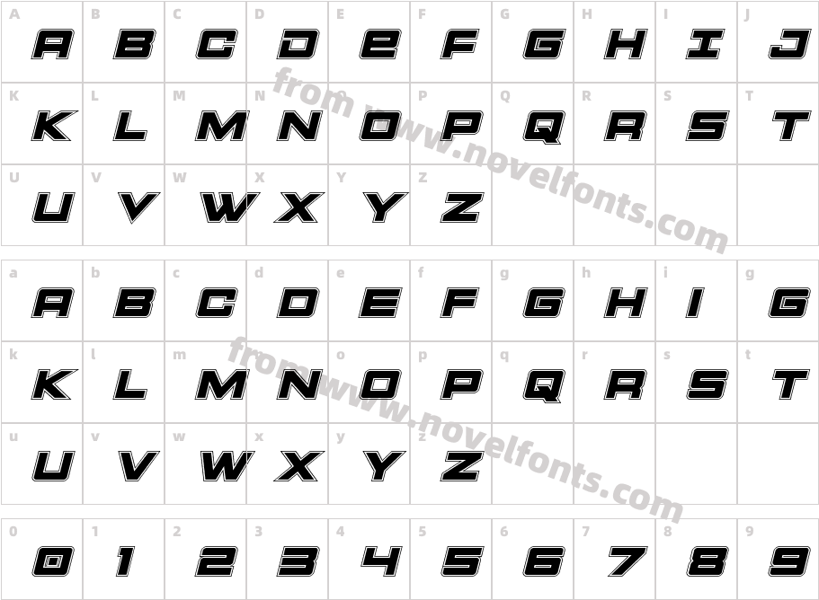 Montroc Academy ItalicCharacter Map