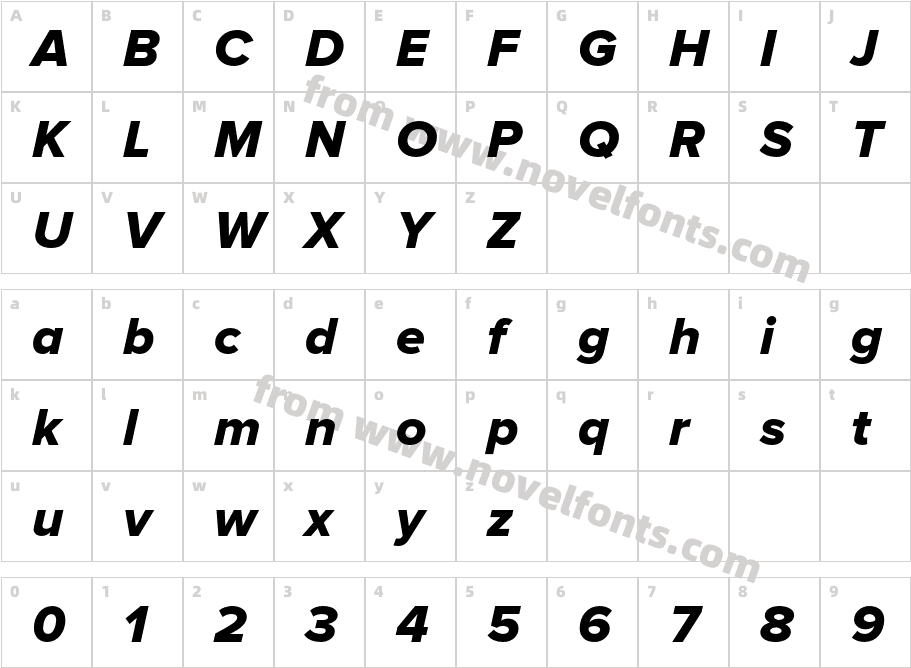 Proxima Nova Extrabld ItCharacter Map
