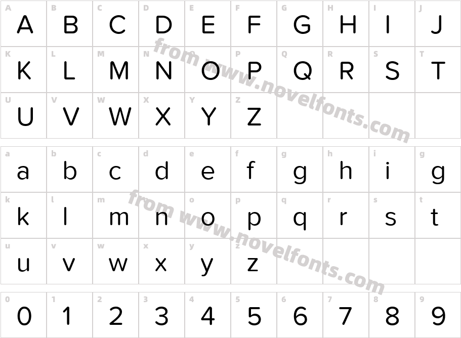 Proxima Nova Soft W03 RegularCharacter Map