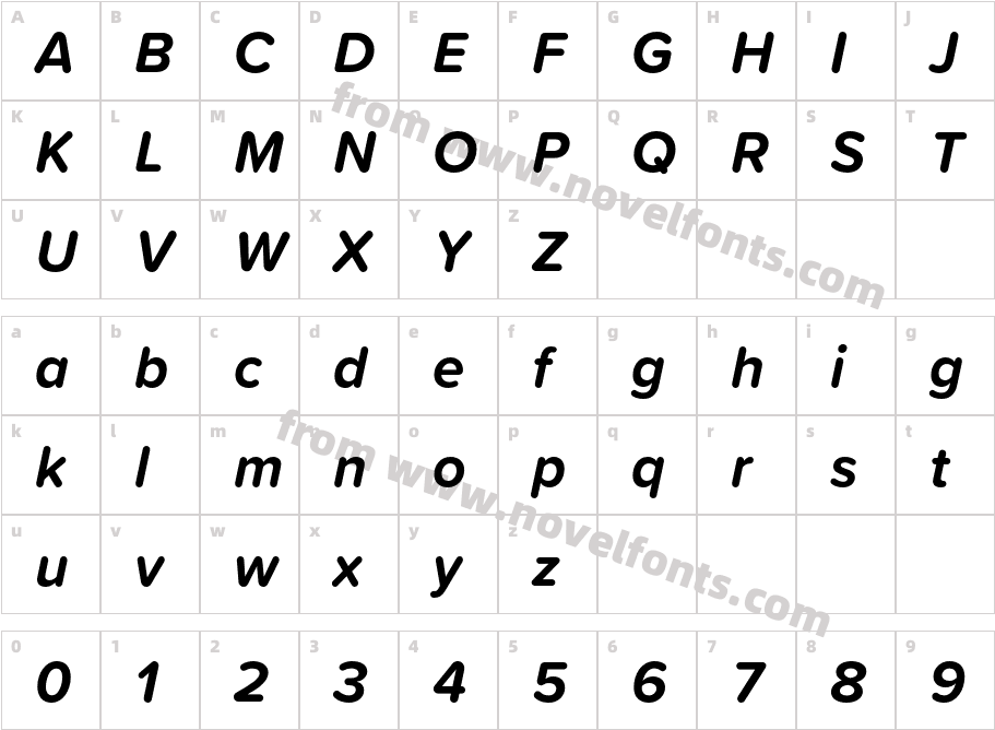 Proxima Soft Bold ItCharacter Map