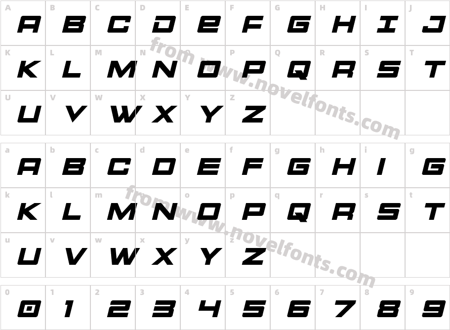 Montroc ItalicCharacter Map