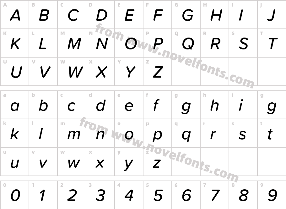 Proxima Soft Medium ItCharacter Map