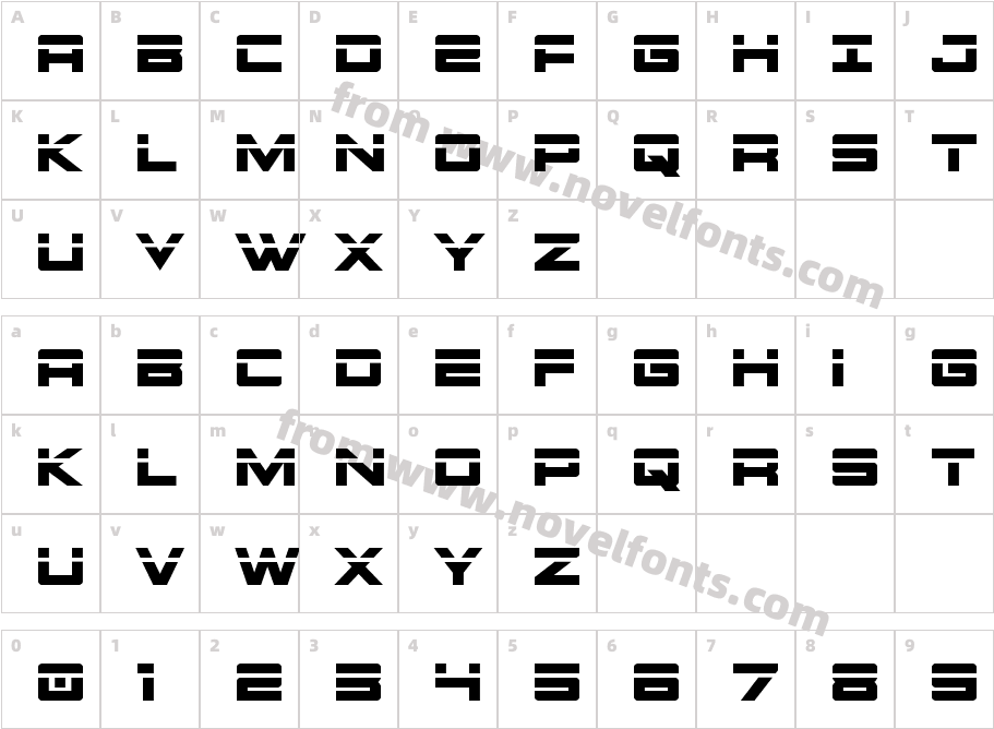 Montroc LaserCharacter Map