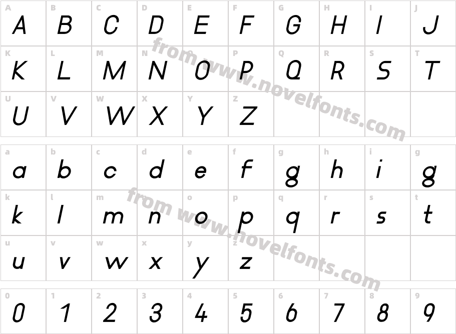 Proximity Black_ ItalicCharacter Map
