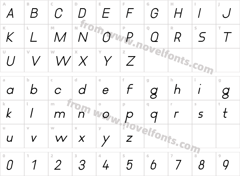 Proximity Bold_ ItalicCharacter Map