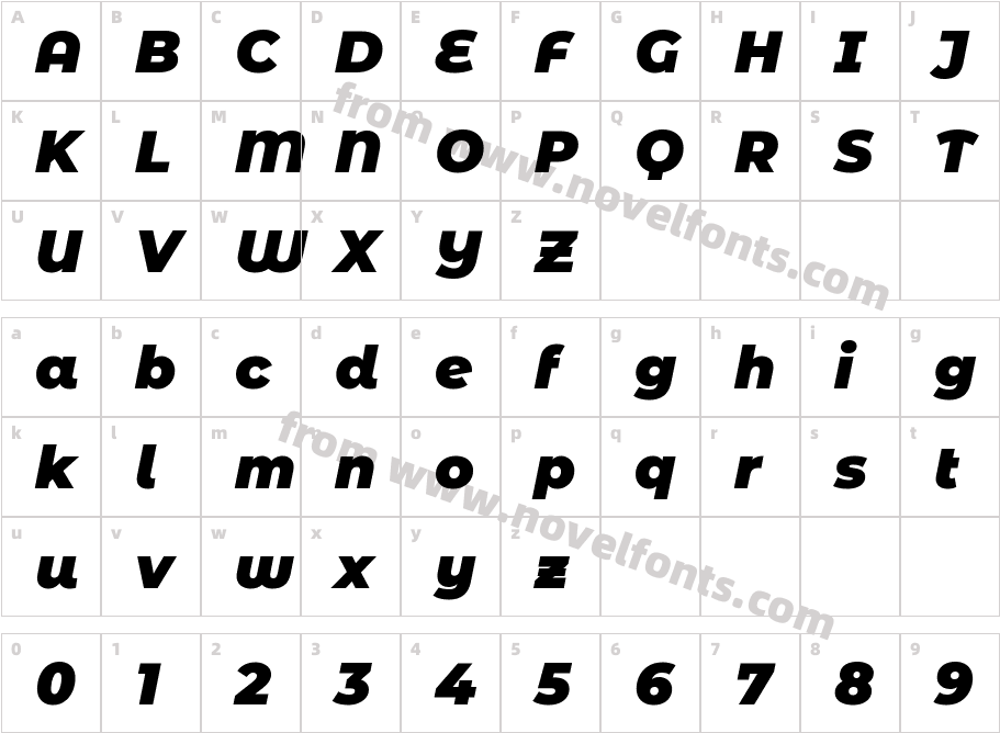 Montserrat Alternates Black ItalicCharacter Map