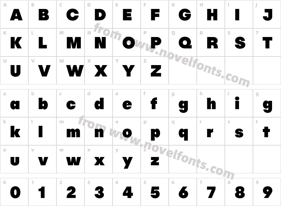 Publica Sans BlackCharacter Map