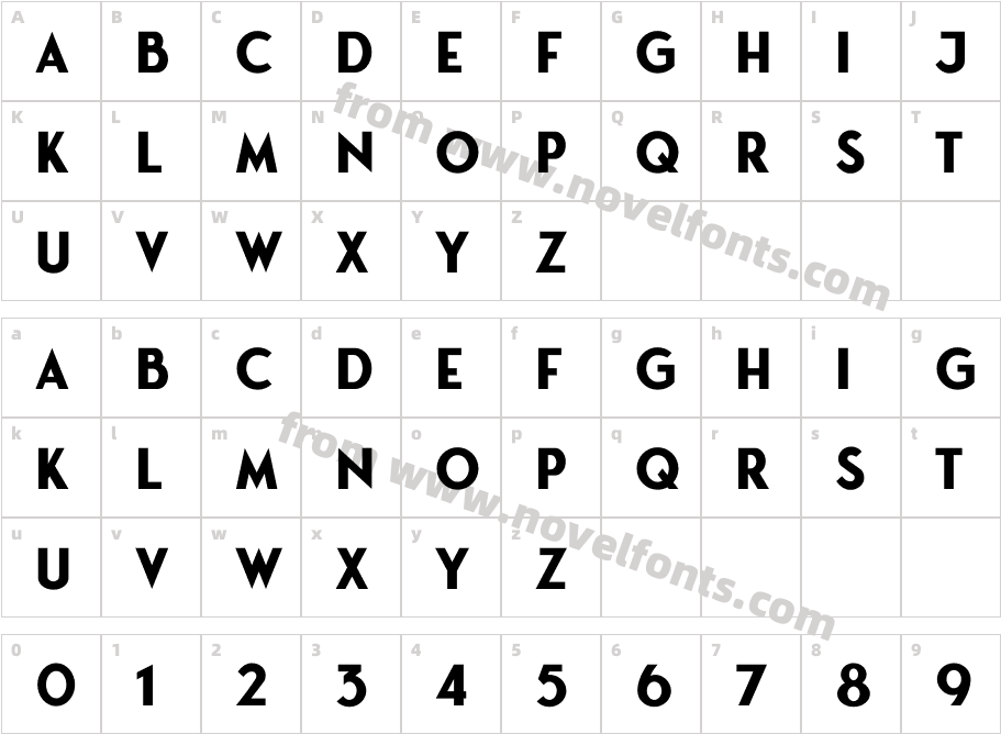 Puerto BoldCharacter Map