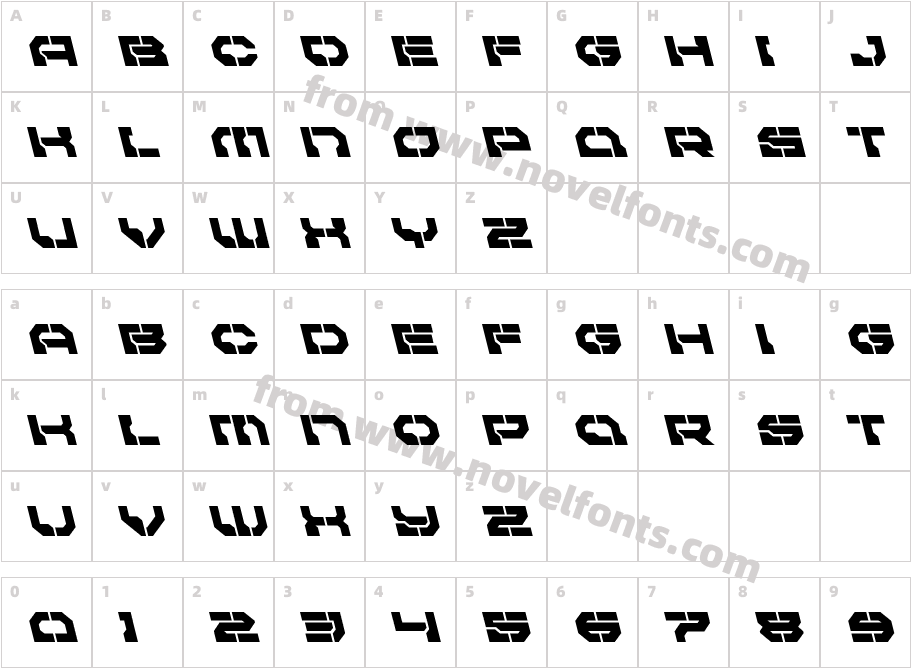 Pulsar Class LeftalicCharacter Map