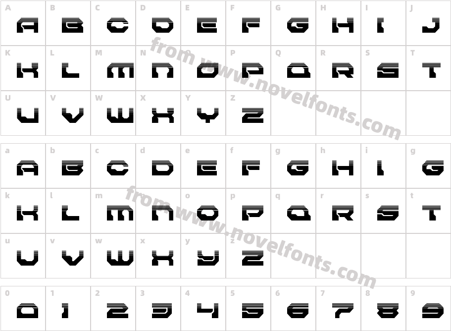 Pulsar Class Solid HalftoneCharacter Map