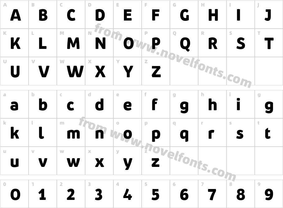 Pusia BoldCharacter Map
